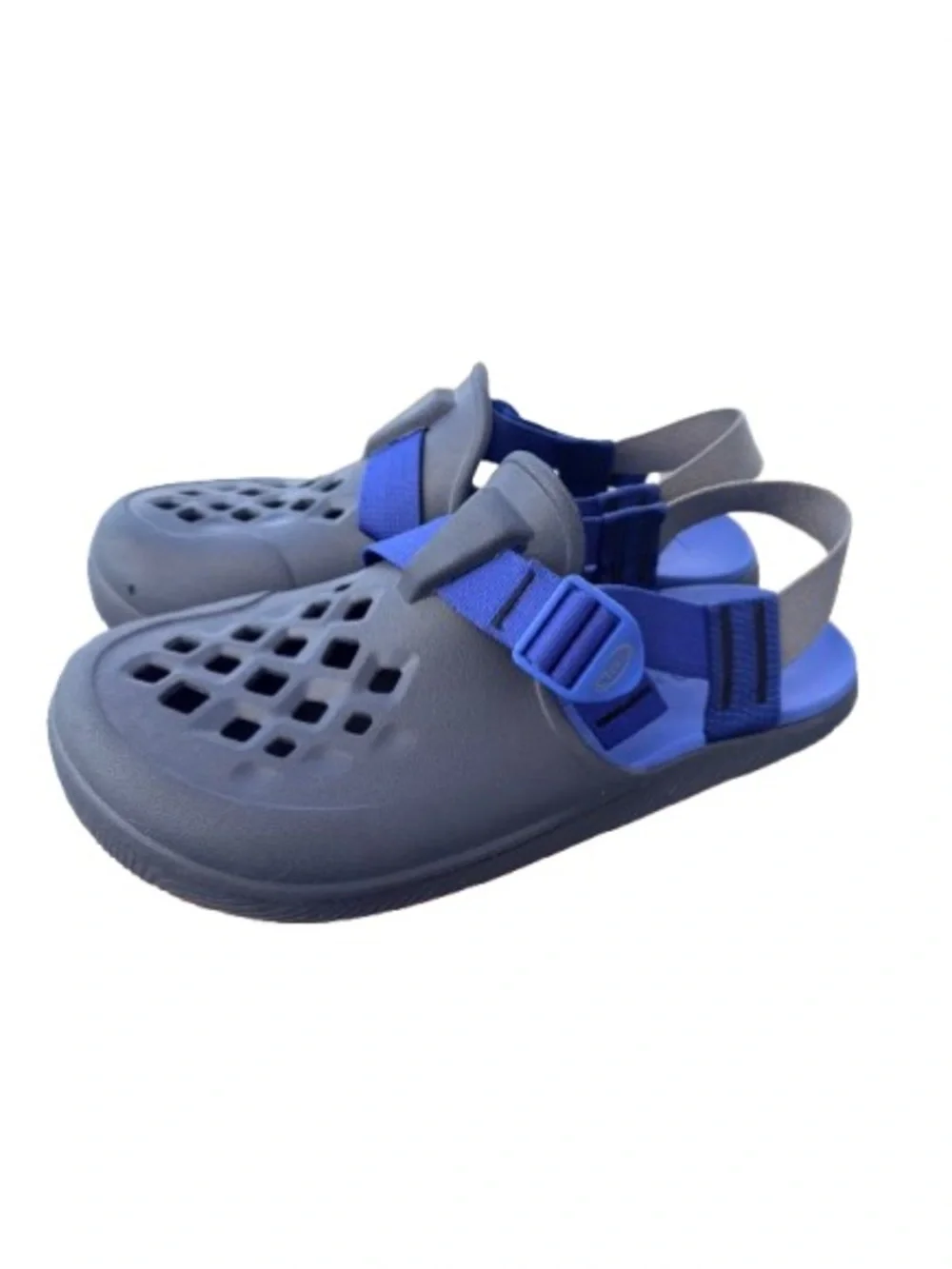 Chaco Chillos Clog Gray Blue Recovery Sandals Slip On Comfort Shoes Size 10